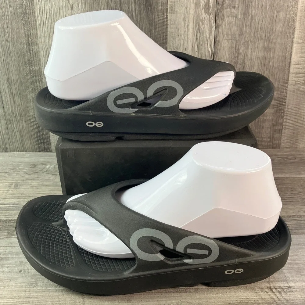 OOFOS OOriginal Sport Recovery Sandals Black Graphite Mens 9 Womens 11 EU 42